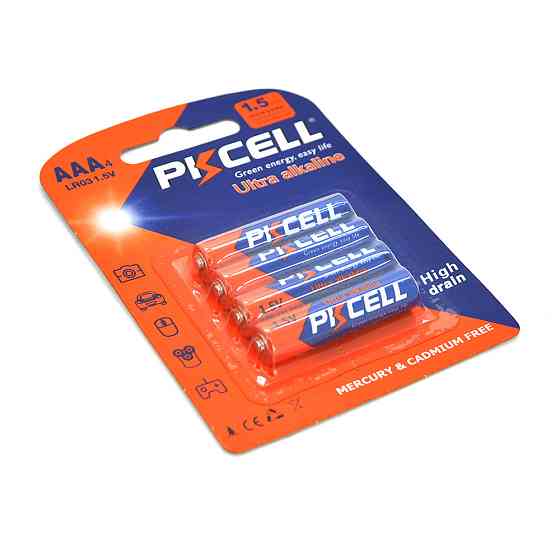 Батарейка щелочная PKCELL 1.5V AAA/LR03, 4 штуки в блистере, Q12 Полтава