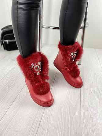Violeta Черевики жіночі Violeta червоні еко-шкіра зима висота 15.5см розмір 36 (1135) Коломия