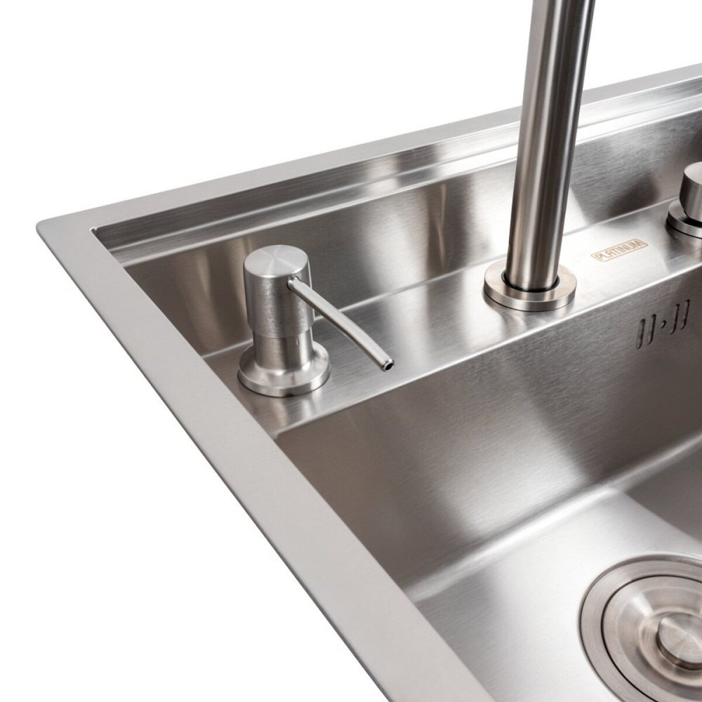 PLATINUM Кухонна мийка CM 47*38 прихована нержавійка Platinum Handmade + змішувач Киев - изображение 6