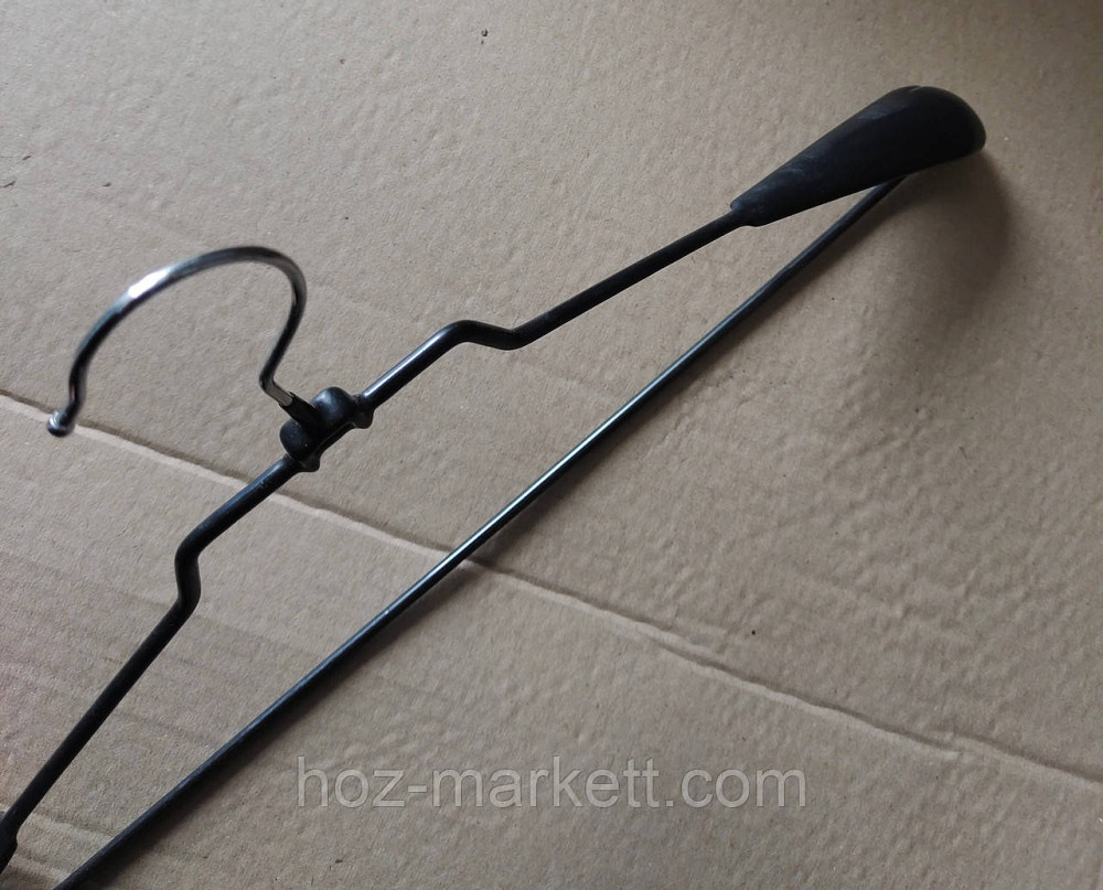 Вішалки плічка, тремпіль металевий у силіконі з хромованим гачком із перекладиною широкий 43 см Харків - фото 4
