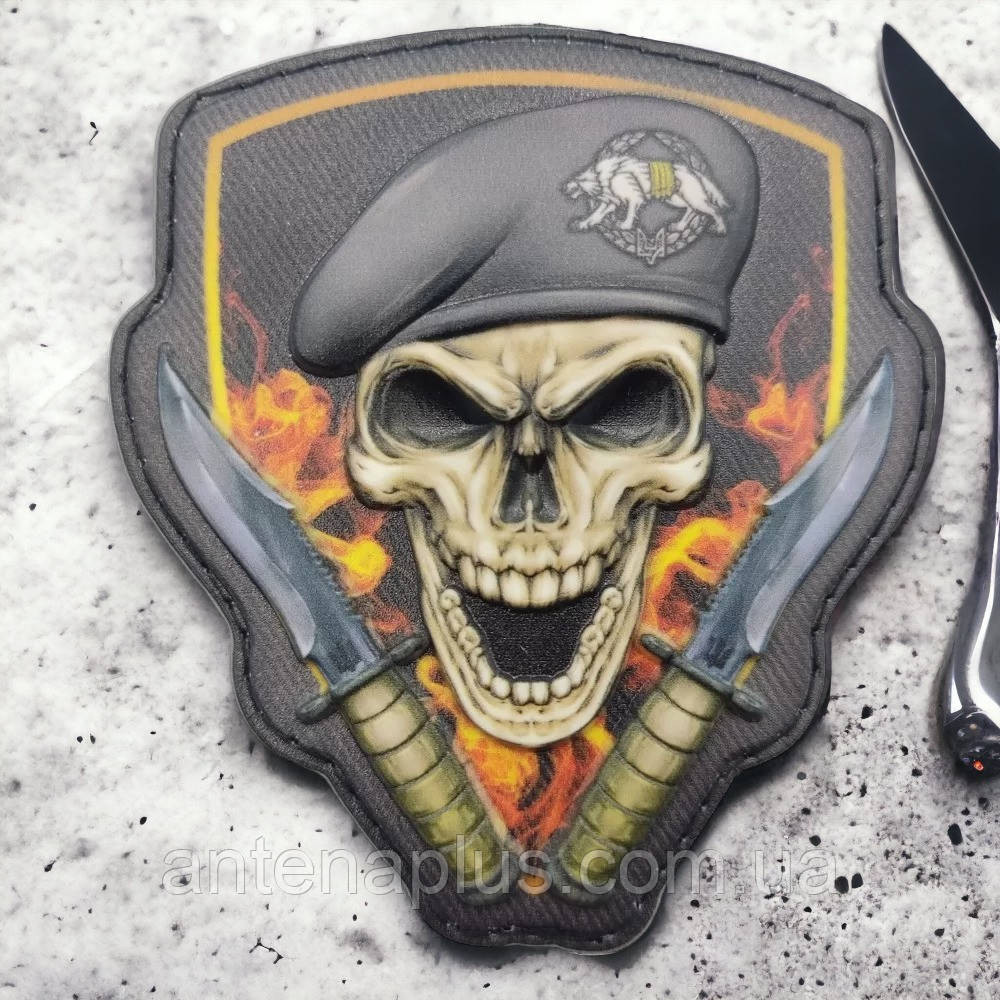 Череп в берете ССО объемный шеврон / патч Киев - изображение 1