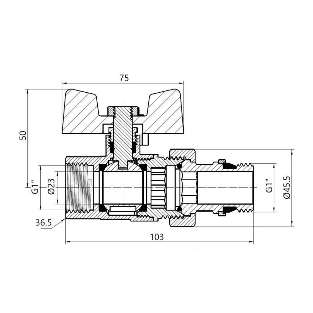 Кран Американка Thermo Alliance Standart з антипротічкою 1" PN40 конус SD900NW25PN40 Київ - фото 2