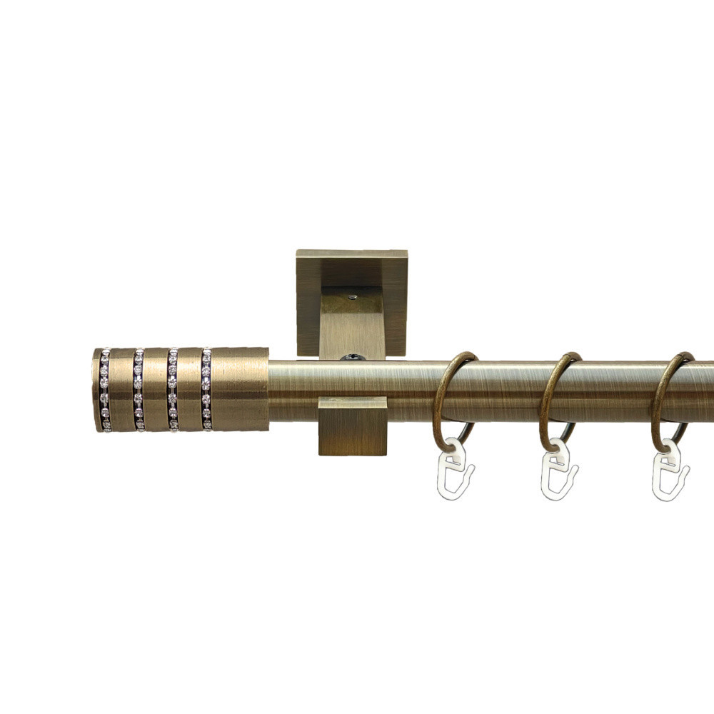 Карниз Orvit Барамелла металевий однорядний техно гладка труба кільце металеве Антик 25 мм 200 см Львов - изображение 1