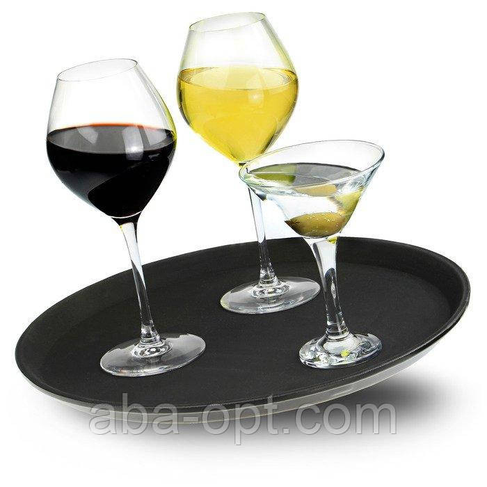 Піднос "Антисліп" для офіціанта кавового кольору Ø 36 см (шт) Одеса - фото 1