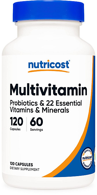 Мультивитамины с пробиотиками, энзимами и антиоксидантами Nutricost Multivitamin 120 Capsules Луцк - изображение 1