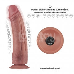 Реалістичний вібратор - Vibrating Dual Density Power Cock 10.5'' Sex Aura Київ - фото 4