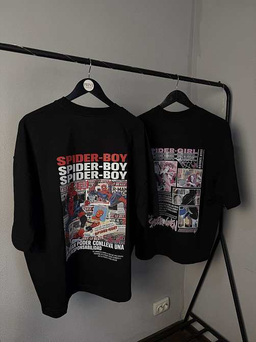 Парні футболки Spider-Man та Spider-Gwen для закоханих | Oversize S, M Чернівці - фото 1