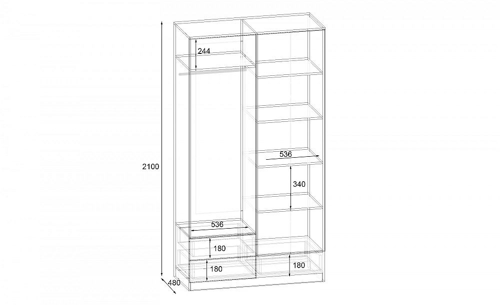 Прихожая ГКШ-8, Дуб Шамони Светлый/Венге Магия, 1120/480 Львов - изображение 2