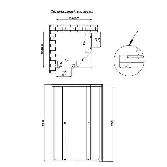 Душова кабіна Qtap Pisces CRM109-11SP5 90-105x90-105 см, скло Pear 5 мм без піддона Київ