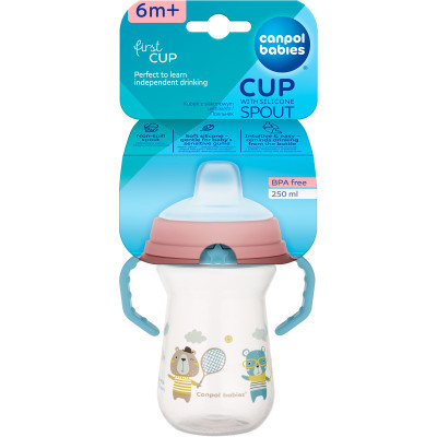 Поильник-непроливайка Canpol babies Bonjour Paris с силиконовым носиком FirstCup 150 мл Голубая (56/612_blu) Винница - изображение 8
