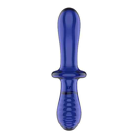 Двосторонній скляний дилдо Satisfyer Double Crystal Light blue, боросилікатне скло, унісекс Sex Aura Київ