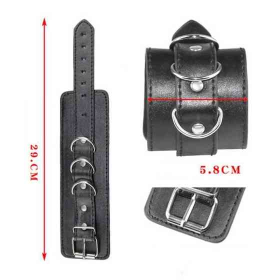 Шкіряні чорні наручники - Садо-мазо Вінниця