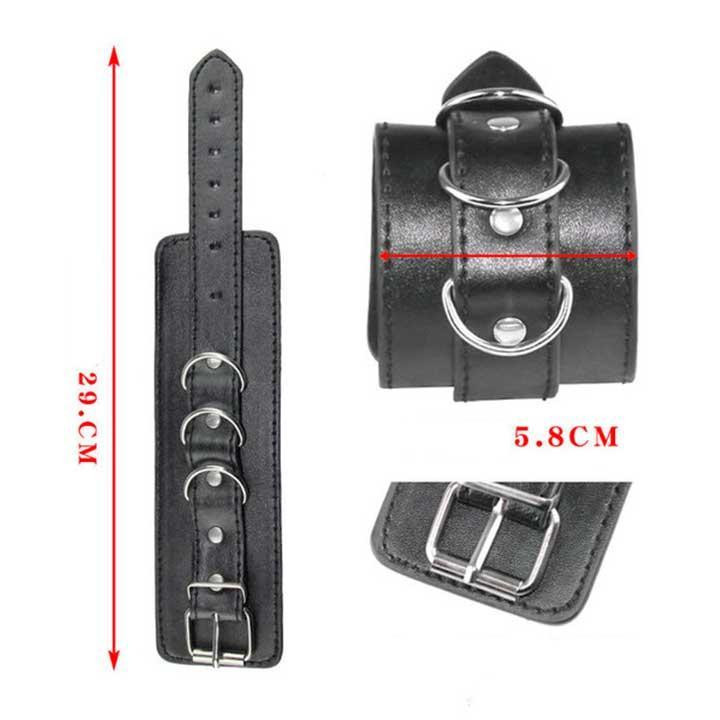 Кожаные чёрные наручники – Садо-мазо Винница - изображение 2