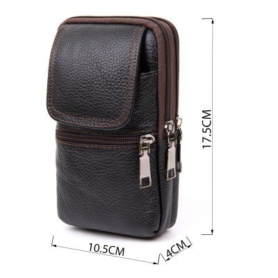 Сумка Vintage Унісекс на пояс на два відділення Коричнева (20427) Вінниця - фото 3