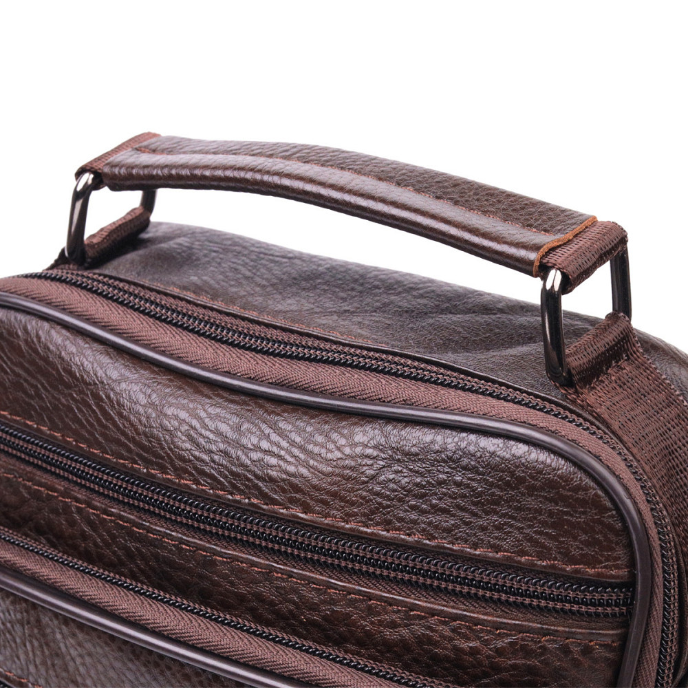 Практична чоловіча сумка шкіряна 21272 Vintage Коричнева Київ - фото 7