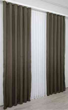 Комплект готовых штор VR-Textil Ibiza № 1199ш Молочный шоколад 150х270 см 2 шт (33-0035) Киев