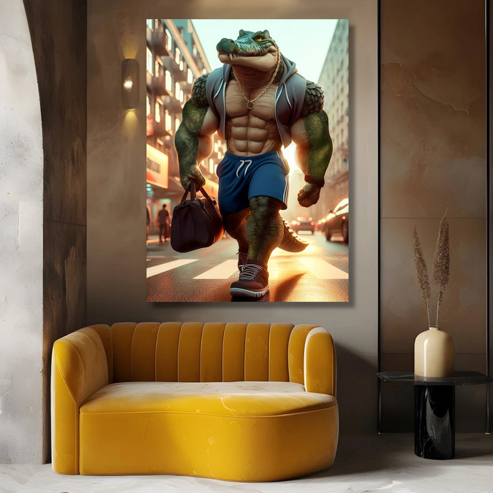 Картина Холсті в спортзал  Крокодил KLM_7 70х100 см Київ - фото 4