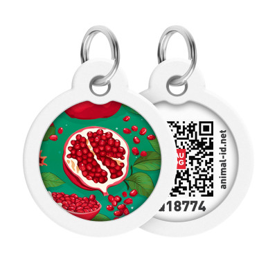 Адресник для тварин WAUDOG Smart ID з QR паспортом "Гранати", коло 30 мм (230-4052) Вінниця - фото 1