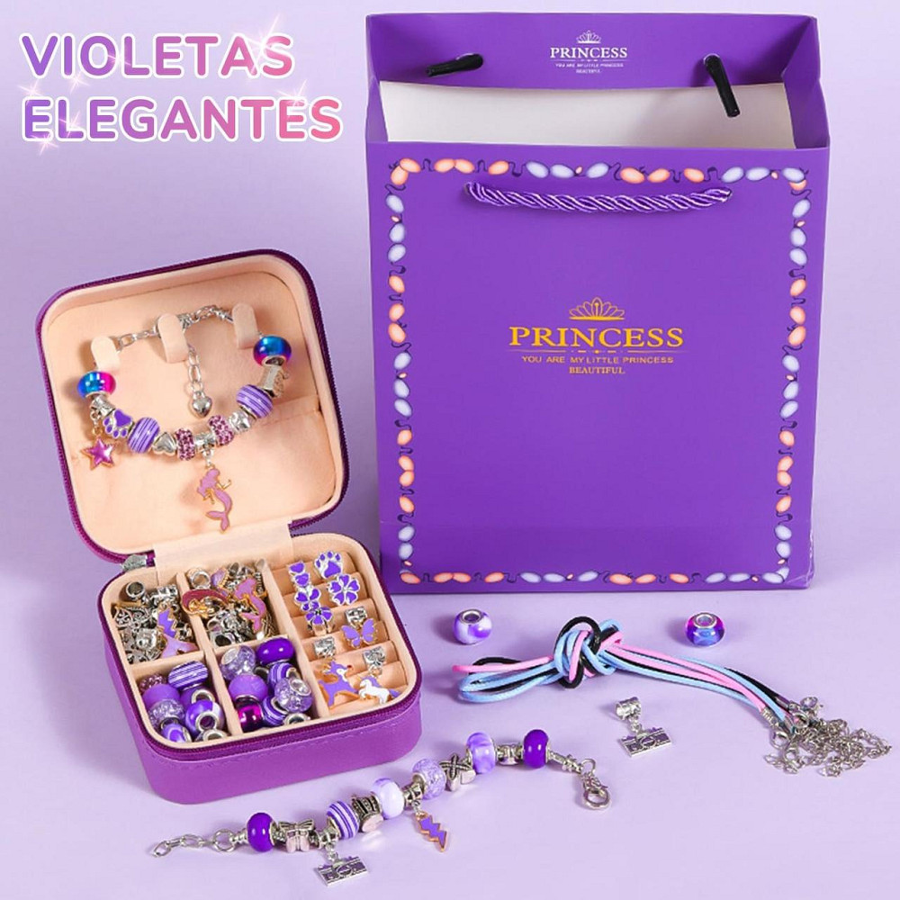 Детский набор для творчества для создания шарм браслетов и колье из бусин в шкатулке с подарочным пакетом Киев - изображение 8