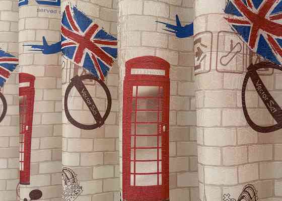 Шторна тканина, фотоштори з різнокольоровим принтом, колекція "Лондон" колір різнокольоровий 914ш Київ