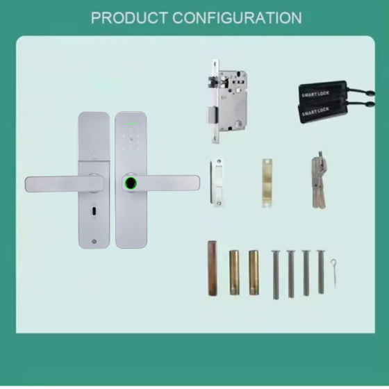 Умный дверной замок с Wi-Fi кодовый KHS-F005, с ключ-картой и отпечатком пальца, светло-серый Каменец-Подольский