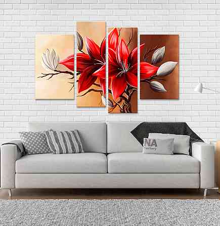 Модульна картина Абстракція Квіти Art-109_4 Київ