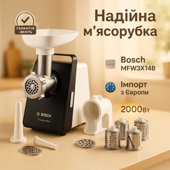 Електрична м'ясорубка з ковбасною насадкою, Побутова м'ясорубка для фаршу Шнекова електро ' WX-46 Львів