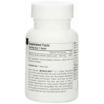 Витамин Source Naturals Биоактивная Форма Фолиевой Кислоты (В9) 800мкг, MegaFolinic, (SN2028) Винница