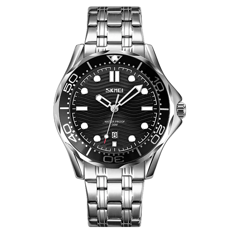 Мужские классические часы Skmei 9276 (Серебристые с черным циферблатом) Винница - изображение 2