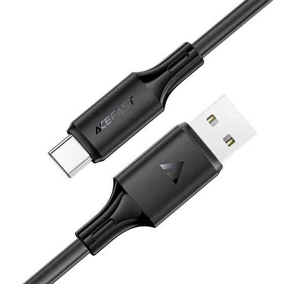 Кабель ACEFAST C17-04 USB-A to USB-C silicone charging data cable Black Одеса