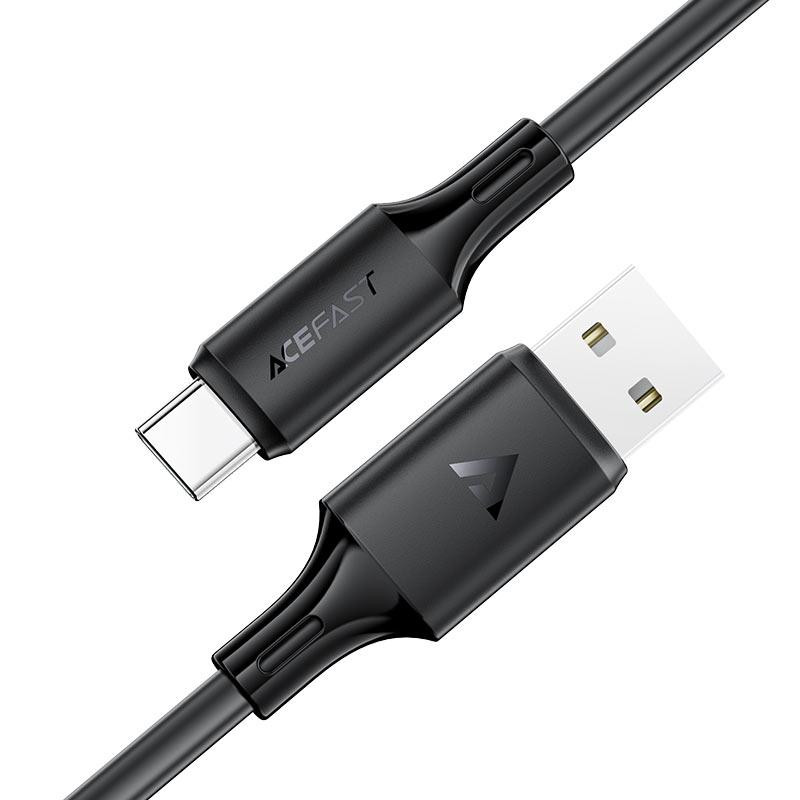 Кабель ACEFAST C17-04 USB-A to USB-C silicone charging data cable Black Одеса - фото 4