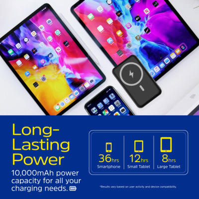 Батарея универсальная Energizer Magnetic Wireless 10000mAh 22.5W PD USB-A, USB-C In/Out, Black (QM10002PQ) Вінниця - фото 7
