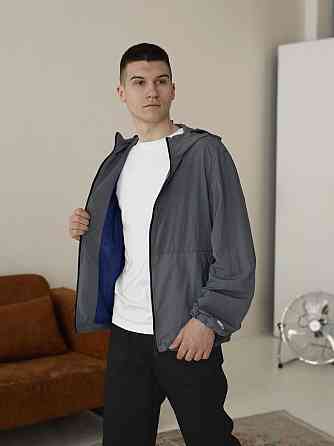 Чоловіча куртка вітрівка темно-сіра Pobedov Neon. Вітрівка для чоловіків легка весняна Київ