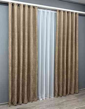 Комплект штор VR-Textil Жаккард Viva Marmo № 1778ш Капучино 150х270 см 2 шт (33-0744) Киев