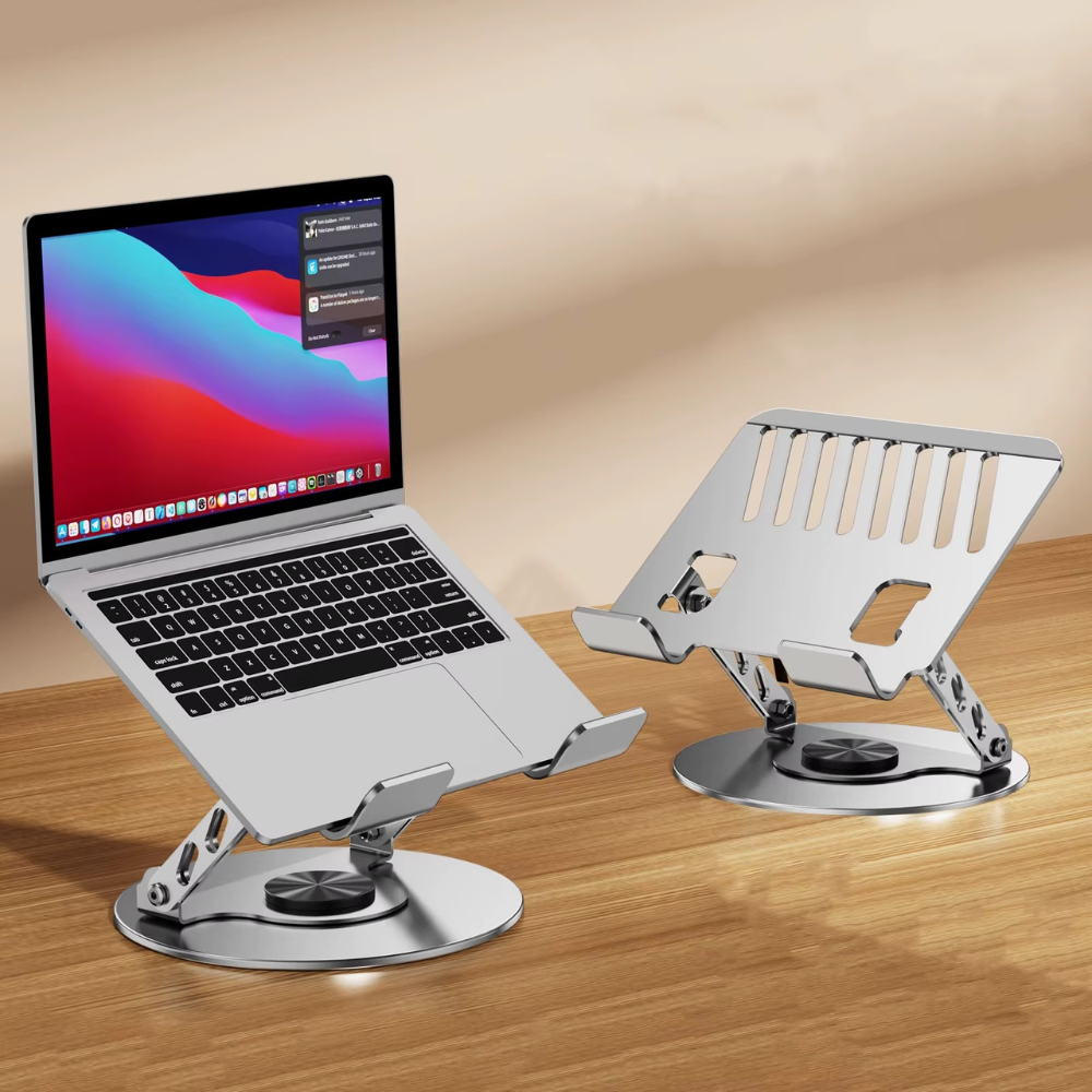 Подставка под ноутбук или планшет металлическая держатель холдер настольный для гаджетов с поворотом на 360 серая Каменец-Подольский - изображение 11