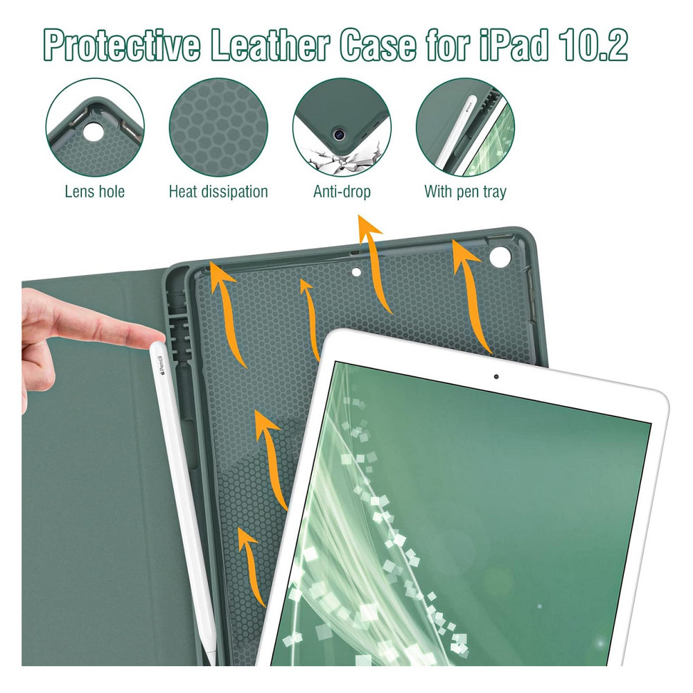 Чехол-клавиатура для iPad 10.2 Bettdow Темно-зеленый QWERTZ съёмная магнитная клавиатура с держателем для Киев - изображение 5