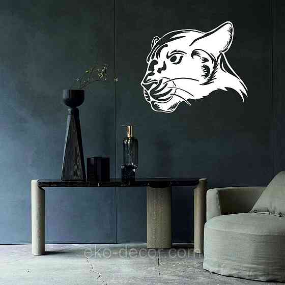 Декоративное настенное Панно «Пантера», Декор на стену 70*59 см, Белый Киев