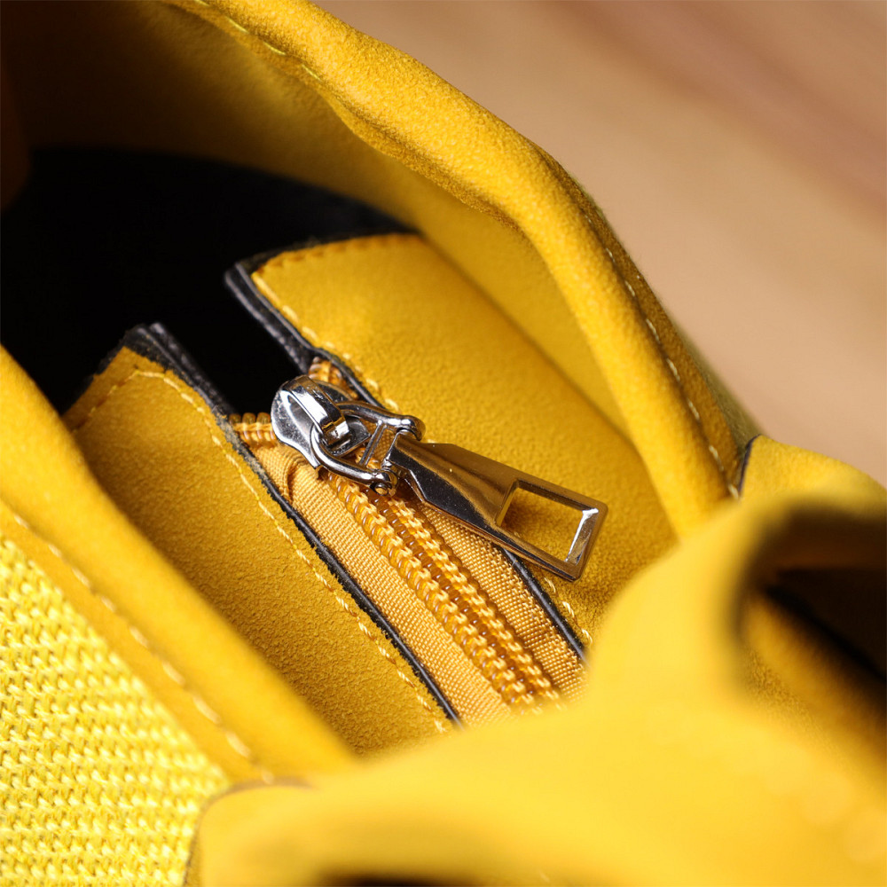 Яскрава жіноча сумка на літо з якісного текстилю Vintage sale_15135 Жовтий Київ - фото 8