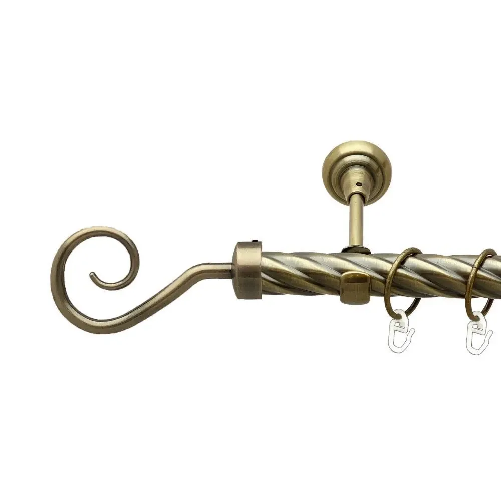 Карниз Orvit Гак металевий однорядний відкритий скручена труба кільце металеве Антик 25 мм 160 см Львов - изображение 1
