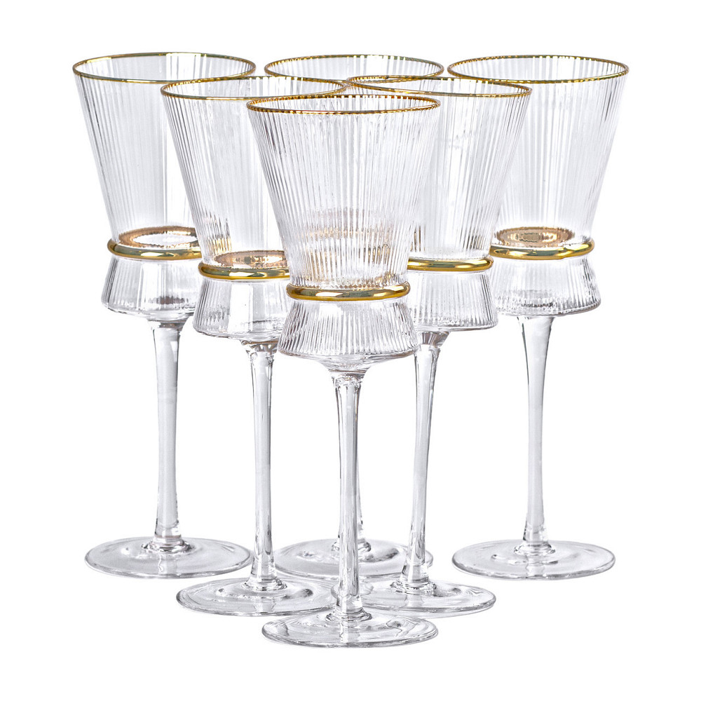 Набір з 6 келихів з високими тонкими ніжками, 300 мл, для вина HP-16-7 Київ - фото 1