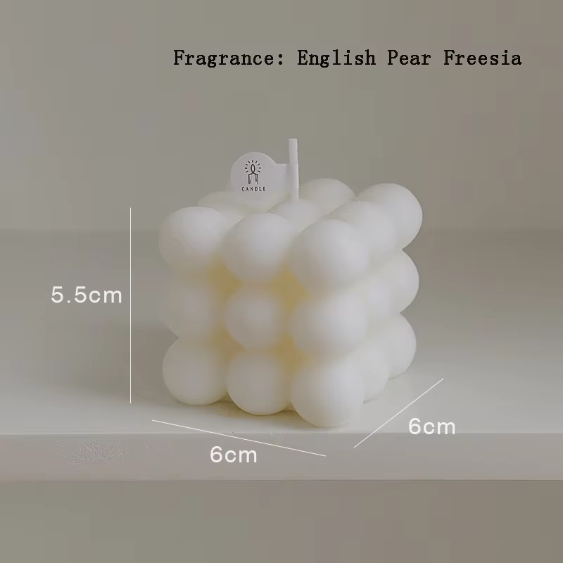 Свічка у формі бульбашковий куб у білому кольорі Кам'янець-Подільський - фото 2