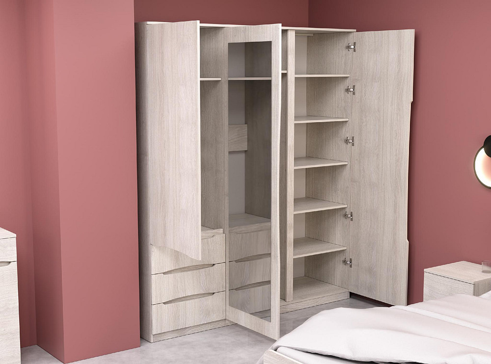 Шкаф Дельта 2, Дуб Шамоні Світлий, 1800х550х2100 Львов - изображение 5