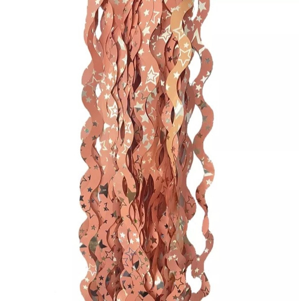 Дождик для фотозоны волнистый с принтом звездочек 2 м на 1 м персиковый Киев - изображение 2