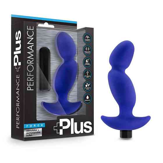 Стимулятор для простаты Blush Performance Plus со съемной вибропулей, синий Sex Aura Киев