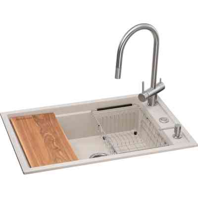 Мийка кухонна GRANADO Royal Estella terra (+ подрібнювач Algar 1000 + змішувач Ferrol inox + дозатор Redondo inox + ко (ksg0303) Вінниця