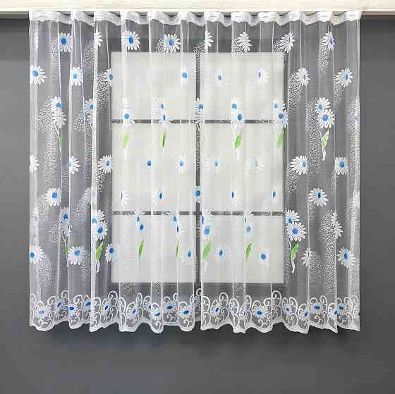 Коротка тюль, висота 1,5 м., жакард колір білий 1898т Київ