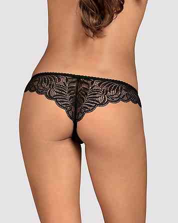 Кружевные танга с доступом Obsessive Contica crothchles thong S/M, черные Sex Aura Киев
