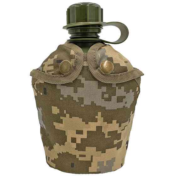 Фляга армійська 1л в чохлі Molle Піксель (фляга тактична польова індивідуальна) Киев