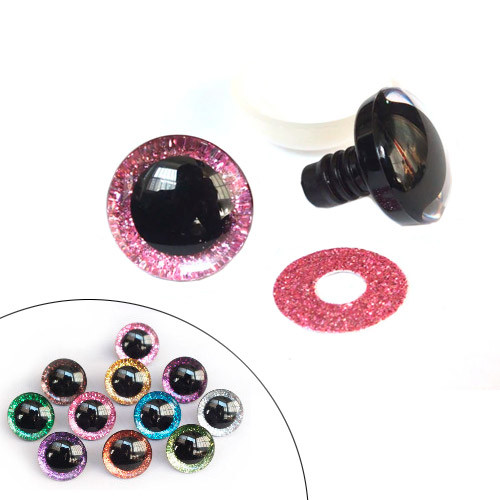 Очі для іграшок 12мм кольорові гвинтові з фіксатором 30шт, пластикові Вінниця - фото 1