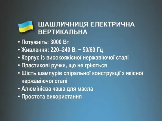Шашличниця електрична вертикальна 3000Вт 6 шампурів BITEK BT-8612 пт Київ
